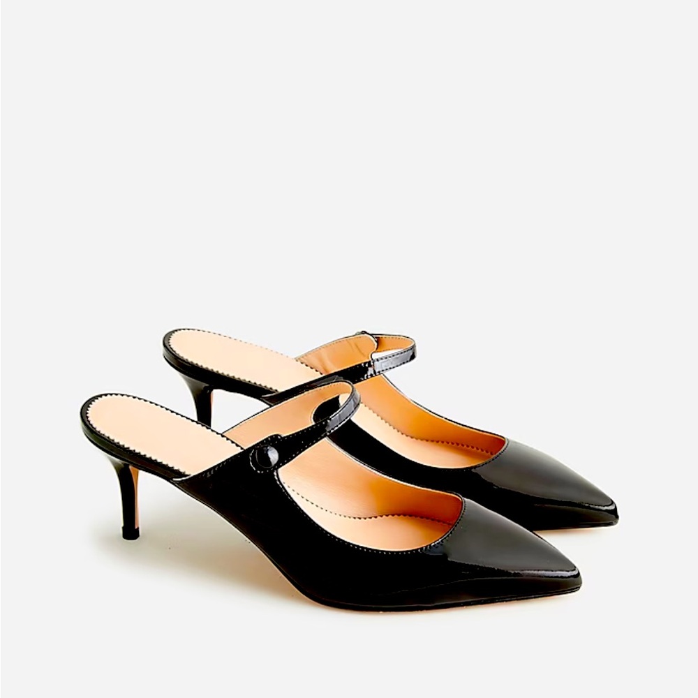 NWOT J.CREW Colette heels. Black patent. Size 8.